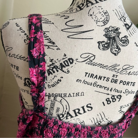 Decree Floral Cotton Strappy Sleeveless Top Pink Sz XL - Picture 10 of 16